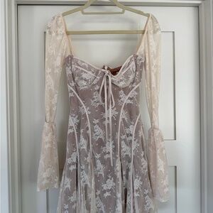 House of CB Blush and Cream Lace Dress
